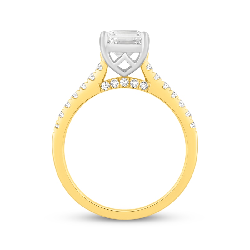 Lab-Created Diamonds by KAY Radiant-Cut Engagement Ring 2-1/4 ct tw 14K Two-Tone Gold