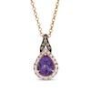 Thumbnail Image 1 of Le Vian Pear-Shaped Amethyst Necklace 1/3 ct tw Diamonds 14K Strawberry Gold 19&quot;