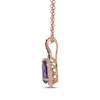 Thumbnail Image 2 of Le Vian Pear-Shaped Amethyst Necklace 1/3 ct tw Diamonds 14K Strawberry Gold 19&quot;