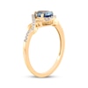 Thumbnail Image 1 of Pear-Shaped London Blue Topaz & Diamond Ring 1/10 ct tw 10K Yellow Gold