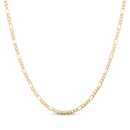 Hollow Figaro Chain Necklace 3.5mm 14K Yellow Gold 22&quot;