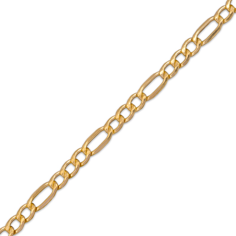 Main Image 2 of Hollow Figaro Chain Necklace 3.5mm 14K Yellow Gold 22&quot;