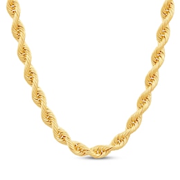 Silk Rope Chain 4.5mm Solid 10K Yellow Gold 22&quot;