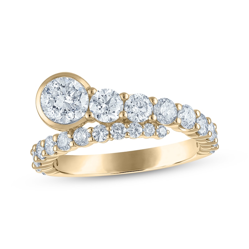 Milestones Diamond Bypass Anniversary Ring 2 ct tw 14K Yellow Gold