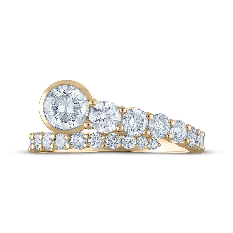 Milestones Diamond Bypass Anniversary Ring 2 ct tw 14K Yellow Gold