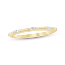 Diamond Trio Station Anniversary Ring 1/10 ct tw 10K Yellow Gold