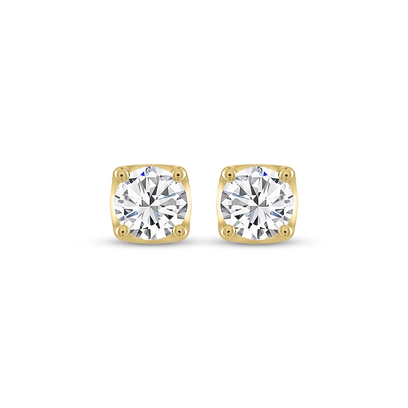 Main Image 2 of THE LEO Legacy Lab-Grown Diamond Round-Cut Solitaire Stud Earrings 2 ct tw 14K Yellow Gold (F/VS2)