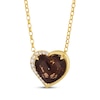 Thumbnail Image 1 of Godiva x Le Vian Heart-Shaped Chocolate Quartz Necklace 1/20 ct tw Diamonds 14K Honey Gold 19&quot;