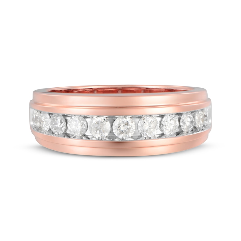 Main Image 4 of Men's Diamond Wedding Band 1 ct tw 10K Rose Gold