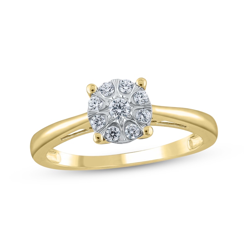 Main Image 1 of Multi-Diamond Promise Ring 1/5 ct tw 10K Yellow Gold