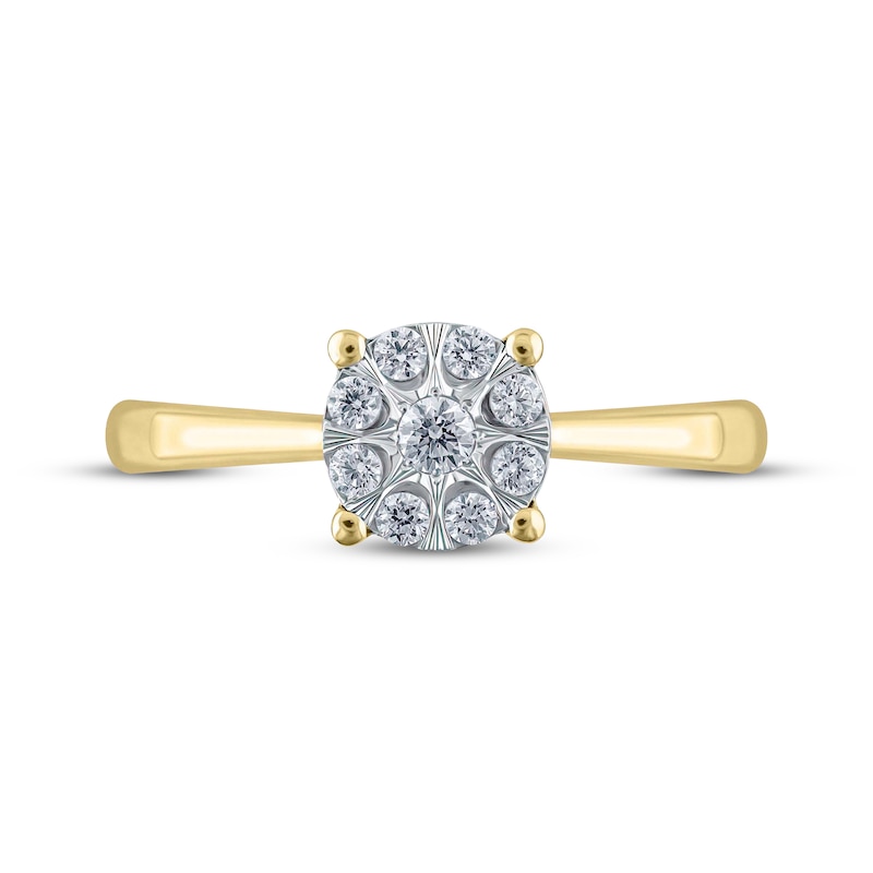 Main Image 3 of Multi-Diamond Promise Ring 1/5 ct tw 10K Yellow Gold