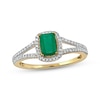 Thumbnail Image 1 of Emerald & Diamond Ring 1/5 ct tw 10K Yellow Gold