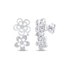 Thumbnail Image 1 of Diamond Openwork Tilted Flower Earrings 1/8 ct tw 10K White Gold