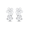 Thumbnail Image 2 of Diamond Openwork Tilted Flower Earrings 1/8 ct tw 10K White Gold