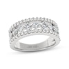 Thumbnail Image 1 of THE LEO First Light Diamond Princess & Round-Cut Three-Row Anniversary Ring 1 ct tw 14K White Gold