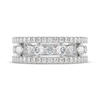 Thumbnail Image 3 of THE LEO First Light Diamond Princess & Round-Cut Three-Row Anniversary Ring 1 ct tw 14K White Gold