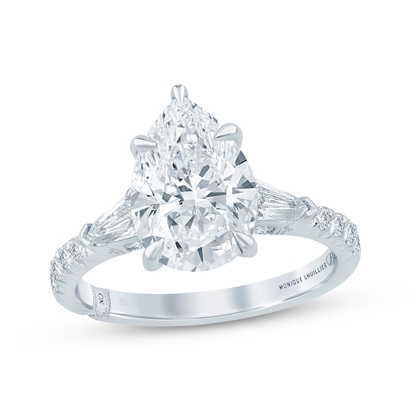 Main Image 1 of Monique Lhuillier Bliss Pear-Shaped Lab-Grown Diamond Engagement Ring 2-5/8 ct tw 18K White Gold