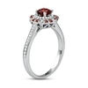 Thumbnail Image 2 of Garnet & Diamond Ring 1/6 ct tw 10K White Gold