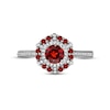 Thumbnail Image 3 of Garnet & Diamond Ring 1/6 ct tw 10K White Gold