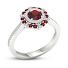 Thumbnail Image 4 of Garnet & Diamond Ring 1/6 ct tw 10K White Gold