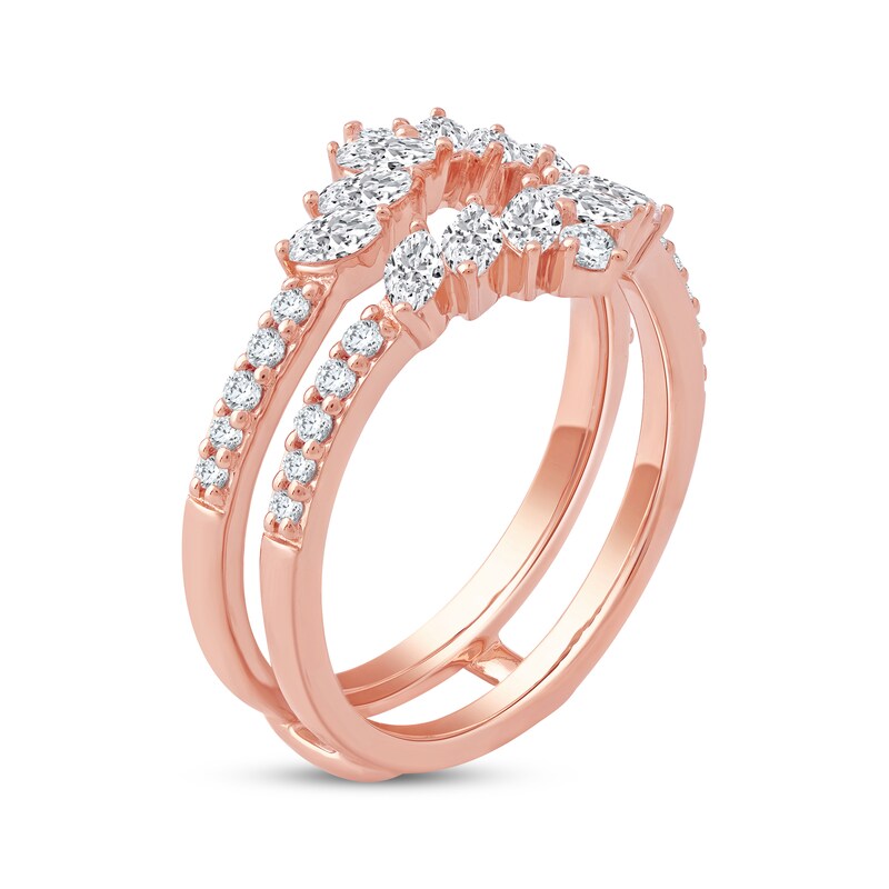 Main Image 2 of Marquise & Round-Cut Diamond Enhancer Ring 3/4 ct tw 14K Rose Gold