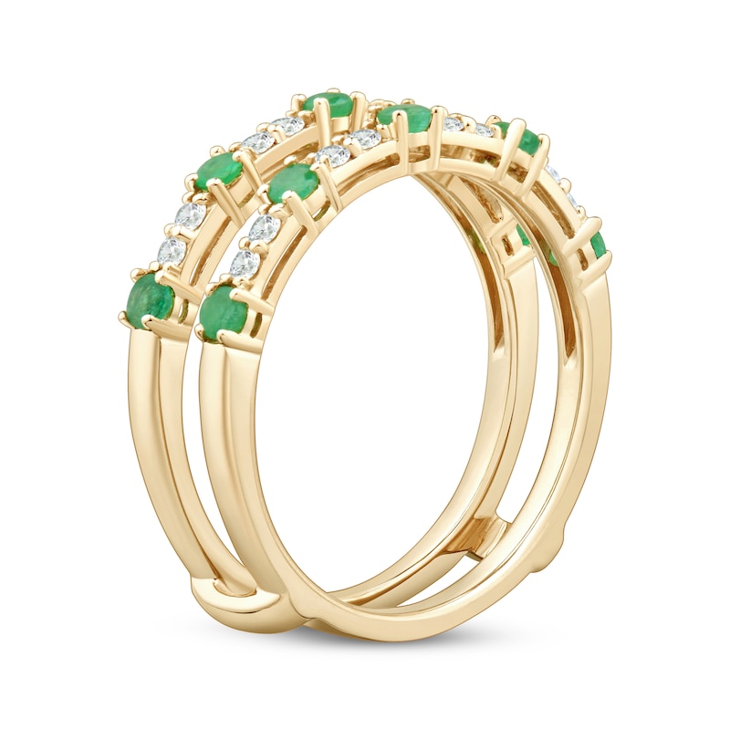 Main Image 2 of Natural Emerald & Diamond Enhancer Ring 1/5 ct tw 14K Yellow Gold