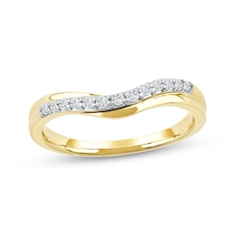 Diamond Contour Anniversary Ring 1/6 ct tw 10K Yellow Gold