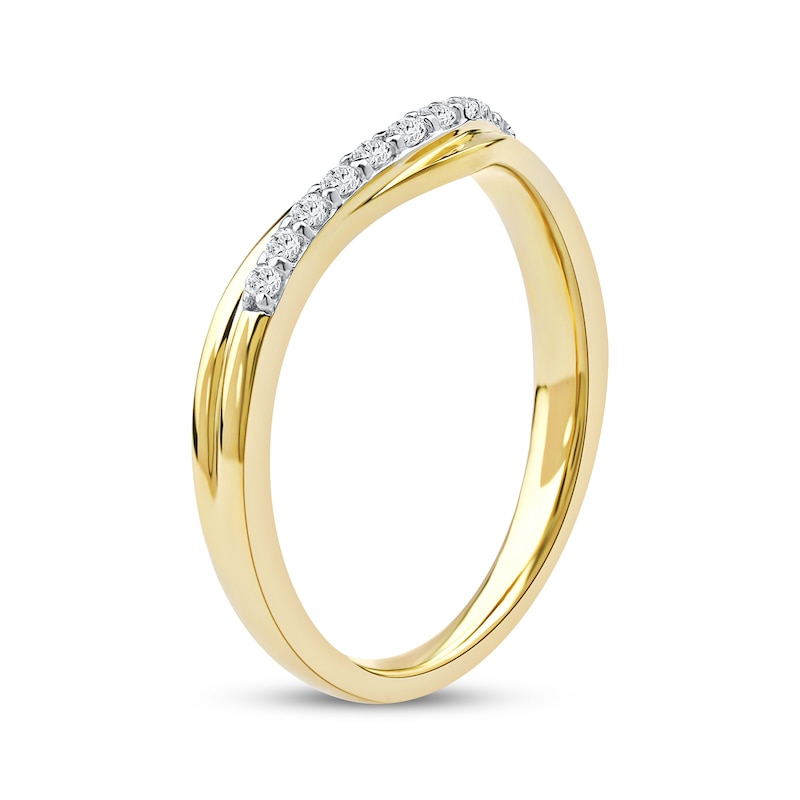 Main Image 2 of Diamond Contour Anniversary Ring 1/6 ct tw 10K Yellow Gold