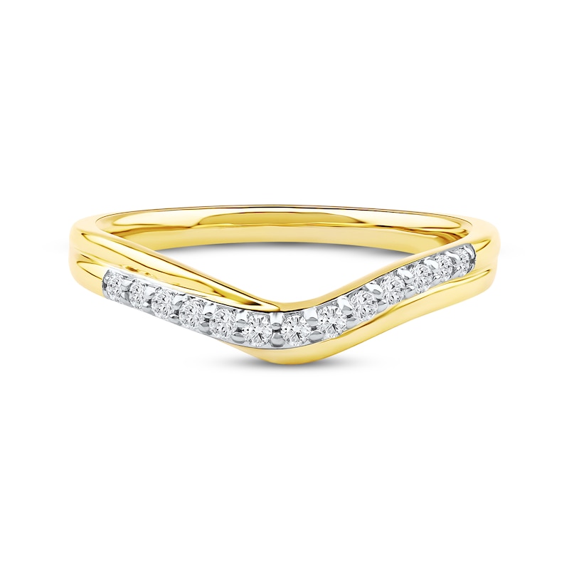 Main Image 3 of Diamond Contour Anniversary Ring 1/6 ct tw 10K Yellow Gold