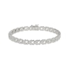 Thumbnail Image 1 of Diamond Heart Flower Link Bracelet 1/10 ct tw Sterling Silver 7.25&quot;