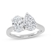 Thumbnail Image 1 of Toi et Moi Pear-Shaped & Oval-Cut Lab-Grown Diamond Engagement Ring 2 ct tw 14K White Gold