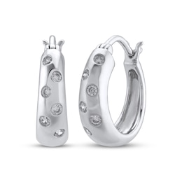 STUDIO BY KAY Diamond Scatter Hoop Earrings 1/6 ct tw Sterling Silver