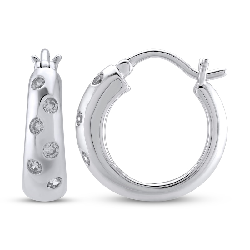 Main Image 3 of STUDIO BY KAY Diamond Scatter Hoop Earrings 1/6 ct tw Sterling Silver