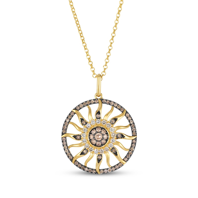 Main Image 1 of Le Vian Diamond Sun Necklace 7/8 ct tw 14K Honey Gold 19&quot;