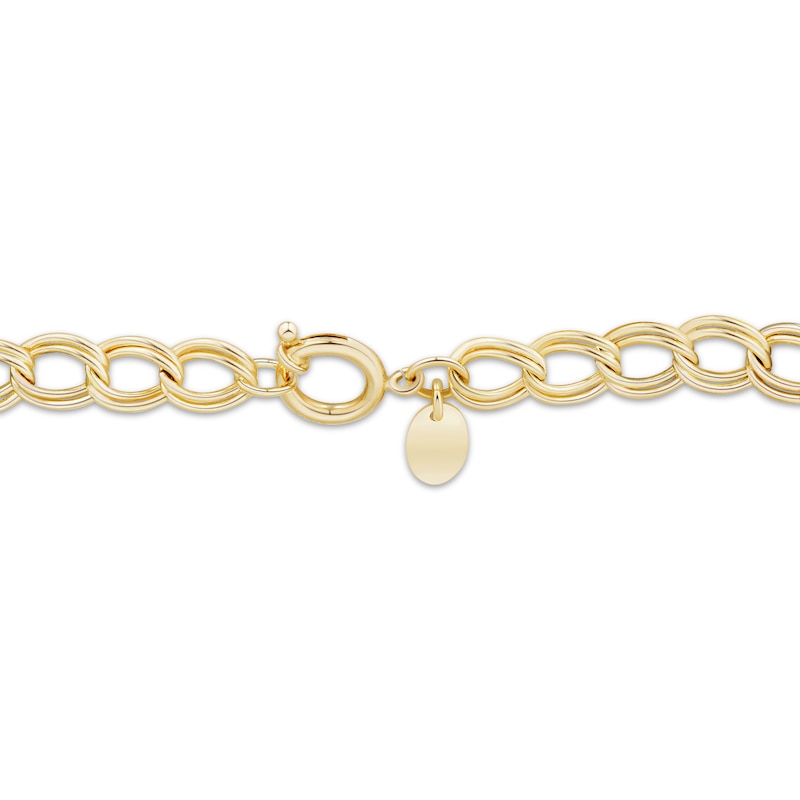 Main Image 3 of Charmed Memories Double Link Bracelet 3.9mm Hollow 10K Yellow Gold 7.5&quot;