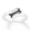 Thumbnail Image 1 of Bone Ring 1/20 ct tw Black Diamonds Sterling Silver