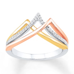 Diamond Ring 1/8 carat tw Sterling Silver & 10K Two-Tone Gold