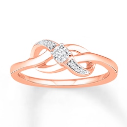 Diamond Infinity Knot Promise Ring 1/20 ct tw 10K Rose Gold