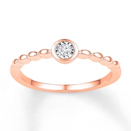 Diamond Ring 1/20 Carat 10K Rose Gold