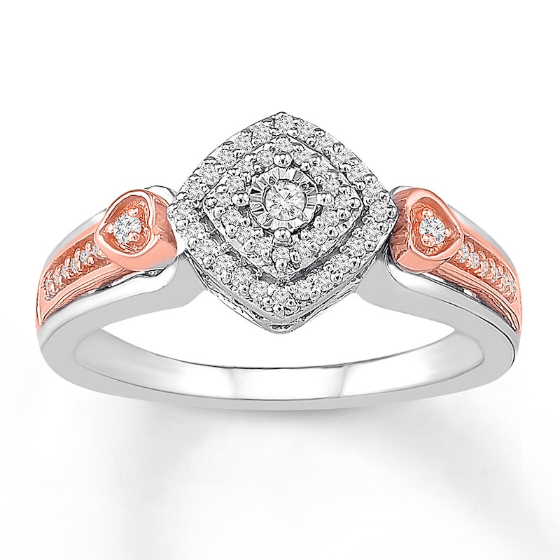 Diamond Ring 1/6 ct tw Round-cut Sterling Silver/10K Rose Gold | Kay