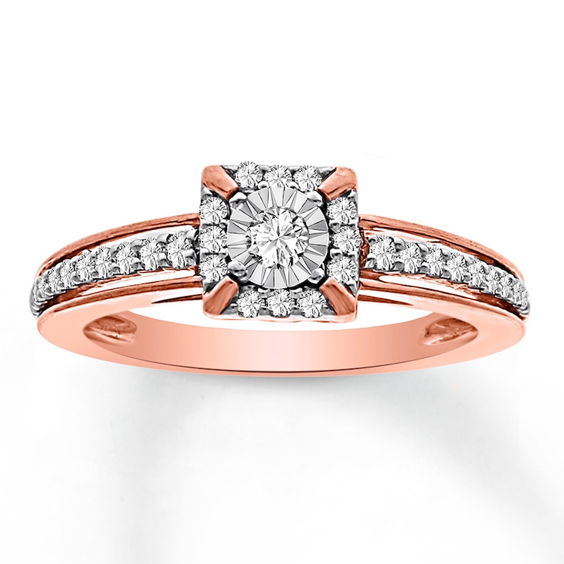 Main Image 1 of Diamond Ring 1/4 ct tw Round-cut 10K Rose Gold