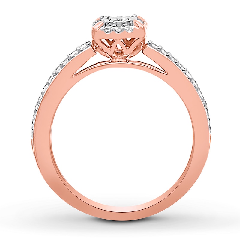 Main Image 2 of Diamond Ring 1/4 ct tw Round-cut 10K Rose Gold