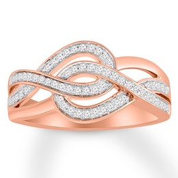 Diamond Ring 1/4 ct tw Round-cut 10K Rose Gold