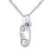 Thumbnail Image 2 of Emmy London Sapphire Baby Shoe Necklace Sterling Silver 20"