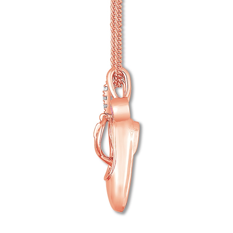 Emmy London Diamond Baby Shoe Necklace 1/20 ct tw 10K Rose Gold