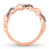 Thumbnail Image 2 of Black Diamond Chain Ring 1/4 ct tw Round-cut 10K Rose Gold