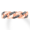 Thumbnail Image 4 of Black Diamond Chain Ring 1/4 ct tw Round-cut 10K Rose Gold