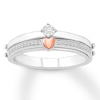 Thumbnail Image 1 of &quot;I Love You&quot; Diamond Ring 1/10 ct tw Sterling Silver & 10K Rose Gold