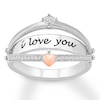 Thumbnail Image 2 of &quot;I Love You&quot; Diamond Ring 1/10 ct tw Sterling Silver & 10K Rose Gold