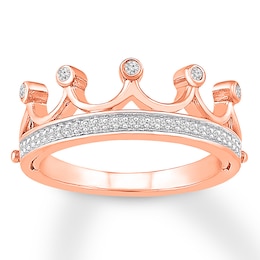 &quot;Stand Tall&quot; Diamond Crown Ring 1/10 ct tw 10K Rose Gold